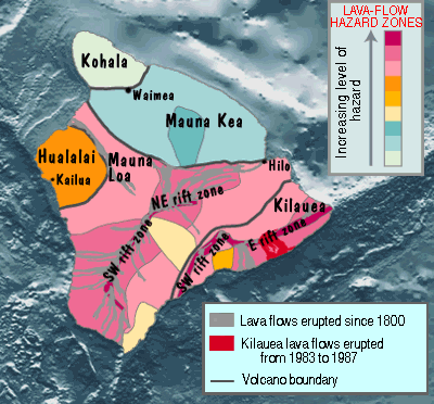 Hazard-zone map of Hawai`i