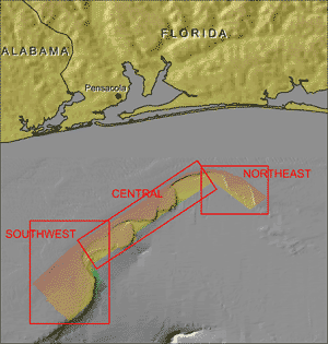 Location map of the Mid and Outer Continental Shelf, Head of De Soto Canyon, Northeastern Gulf of Mexico