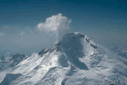 Figure 3. View of the glaciated north flank of Iliamna Volcano.