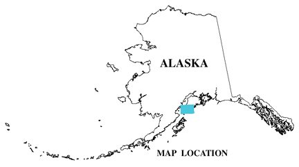 index map of Alaska showing study area in the south along the coast